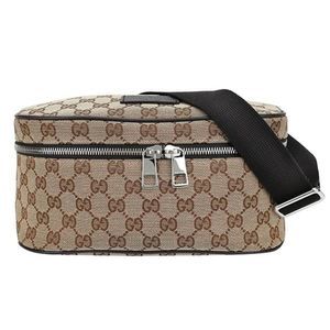 Gucci Waist Bag Body Bag Beige Dark Brown